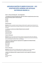 Arkansas Master Plumber Exam 2026 &ndash; 200 &NewLine;Questions with Answers and detailed &NewLine;Rationales graded A&plus;