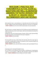 Hesi Exam 1 Practice Test &NewLine;Fundamentals Actual Exam All &NewLine;Questions And Well Elaborated &NewLine;Answers Top Rated Version For &NewLine;Already A&plus; Graded Highly &NewLine;Recommended &vert;New And Revised 