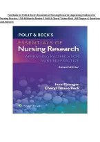 Test Bank for Polit & Beck&rsquo;s Essentials of Nursing Research&colon; Appraising Evidence for  Nursing Practice&comma; 11th Edition by Denise F&period; Polit & Cheryl Tatano Beck &vert; All Chapters &vert; Questions  and Answers   