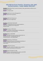 HESI RN Exit Exam Practice &vert; Questions with 100&percnt;&NewLine;Verified Answers &vert; Latest Update 2026&sol;2027