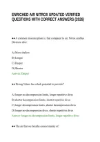 Enriched Air Nitrox Updated Verified Questions With Correct Answers &lpar;2026&rpar;&period;Pdf&NewLine;&NewLine;