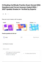 NJ Boating Certificate Practice Exam Newest 2026 Questions and Correct Answers &lpar;Latest 2026 &sol; 2027 Update&rpar; Graded A&plus; Verified by Experts