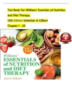 Test Bank for Williams' Essentials of Nutrition and Diet Therapy 13th Edition &vert; Schlenker & Gilbert &vert; Chapters 1&ndash;25