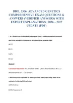 Biol 3306&colon; Advanced Genetics&NewLine;Comprehensive Exam Questions &&NewLine;Answers &lpar;Verified Answers&rpar; With&NewLine;Expert Explanations &vert; 2026 &ndash; 2027&NewLine;Update &lpar;Pdf&rpar;