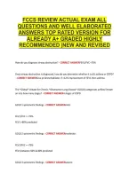 Fccs Review Actual Exam All &NewLine;Questions And Well Elaborated &NewLine;Answers Top Rated Version For &NewLine;Already A&plus; Graded Highly &NewLine;Recommended &vert;New And Revised 