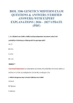 Biol 3306 Genetics Midterm Exam&NewLine;Questions & Answers &lpar;Verified&NewLine;Answers&rpar; With Expert&NewLine;Explanations &vert; 2026 &ndash; 2027 Update&NewLine;&lpar;Pdf&rpar;