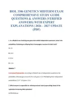 Biol 3306 Exam Bundle Questions With Verified Answers