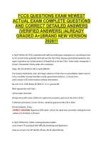 Fccs Questions Exam Newest &NewLine;Actual Exam Complete Questions &NewLine;And Correct Detailed Answers &NewLine;&lpar;Verified Answers&rpar; &vert;Already &NewLine;Graded A&plus;&vert;&vert;Brand New Version &NewLine;2026&excl;&excl;&excl;