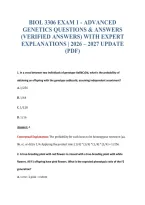 Biol 3306 Exam 1 - Advanced&NewLine;Genetics Questions & Answers&NewLine;&lpar;Verified Answers&rpar; With Expert&NewLine;Explanations &vert; 2026 &ndash; 2027 Update&NewLine;&lpar;Pdf&rpar;