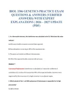 Biol 3306 Genetics Practice Exam&NewLine;Questions & Answers &lpar;Verified&NewLine;Answers&rpar; With Expert&NewLine;Explanations &vert; 2026 &ndash; 2027 Update&NewLine;&lpar;Pdf&rpar;