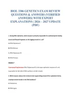 Biol 3306 Genetics Exam Review&NewLine;Questions & Answers &lpar;Verified&NewLine;Answers&rpar; With Expert&NewLine;Explanations &vert; 2026 &ndash; 2027 Update&NewLine;&lpar;Pdf&rpar;
