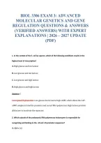 Biol 3306 Exam Bundle Questions With Verified Answers