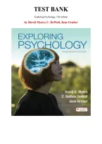 Exploring Psychology&comma; 13th Edition  &mdash; by David Myers&comma; C&period; DeWall&comma; June Gruber &vert; Complete Test Bank &lpar;Ch&period; 1-15&rpar;