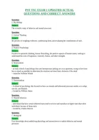 Psy Tsc Exam 1 Updated Actual&NewLine;Questions And Correct Answers