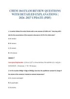 Chem 104 Exam Review Questions&NewLine;With Detailed Explanations &vert;&NewLine;2026&ndash;2027 Update &lpar;Pdf&rpar;