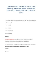 Chem 104 Advanced Final Exam&NewLine;Prep Questions With Detailed&NewLine;Explanations &vert; 2026&ndash;2027 Update&NewLine;&lpar;Pdf&rpar;