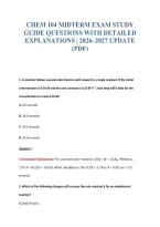 Chem 104 Midterm Exam Study&NewLine;Guide Questions With Detailed&NewLine;Explanations &vert; 2026&ndash;2027 Update&NewLine;&lpar;Pdf&rpar;