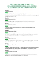 Psych 405&colon; Abnormal Psychology&NewLine;Uw-Madison Gooding Final Exam Updated&NewLine;Actual Questions And Correct Answers
