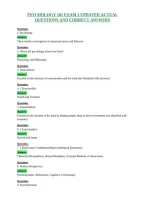 Psychology 101 Exam 1 Updated Actual&NewLine;Questions And Correct Answers