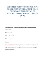 Certified Pediatric Nurse &lpar;Cpn&rpar;&NewLine;Comprehensive Practice Exam&NewLine;Questions With Detailed&NewLine;Explanations &vert; 2026&ndash;2027 Update&NewLine;&lpar;Pdf&rpar;