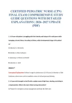 Certified Pediatric Nurse &lpar;Cpn&rpar; Exam Bundle Questions With Verified Answers