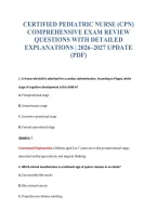 Certified Pediatric Nurse &lpar;Cpn&rpar;&NewLine;Comprehensive Exam Review&NewLine;Questions With Detailed&NewLine;Explanations &vert; 2026&ndash;2027 Update&NewLine;&lpar;Pdf&rpar;