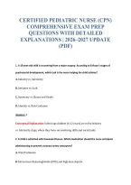 Certified Pediatric Nurse &lpar;Cpn&rpar;&NewLine;Comprehensive Exam Prep&NewLine;Questions With Detailed&NewLine;Explanations &vert; 2026&ndash;2027 Update&NewLine;&lpar;Pdf&rpar;