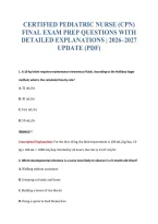 Certified Pediatric Nurse &lpar;Cpn&rpar; Exam Bundle Questions With Verified Answers