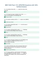 MISY 5325 Final 1-70 &vert; UPDATED Questions with 100&percnt;&NewLine;Verified Answers