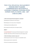 Wgu C214&colon; Financial Management&NewLine;For Decision Makers&NewLine;Comprehensive Questions &&NewLine;Answers &lpar;Verified Answers&rpar; With&NewLine;Expert Explanations &vert; 2026 &ndash; 2027&NewLine;Update &lpar;Pdf&rpar;