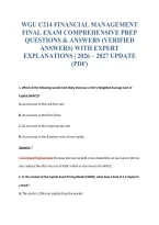 Wgu C214 Financial Management&NewLine;Final Exam Comprehensive Prep&NewLine;Questions & Answers &lpar;Verified&NewLine;Answers&rpar; With Expert&NewLine;Explanations &vert; 2026 &ndash; 2027 Update&NewLine;&lpar;Pdf&rpar;