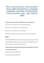 Wgu C214 Financial Management&NewLine;Final Prep Questions & Answers&NewLine;&lpar;Verified Answers&rpar; With Expert&NewLine;Explanations &vert; 2026 &ndash; 2027 Update&NewLine;&lpar;Pdf&rpar;