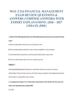 Wgu C214 Financial Management&NewLine;Exam Review Questions &&NewLine;Answers &lpar;Verified Answers&rpar; With&NewLine;Expert Explanations &vert; 2026 &ndash; 2027&NewLine;Update &lpar;Pdf&rpar;