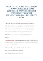 Wgu C214 Financial Management&NewLine;Advanced Practice Exam&NewLine;Questions & Answers &lpar;Verified&NewLine;Answers&rpar; With Expert&NewLine;Explanations &vert; 2026 &ndash; 2027 Update&NewLine;&lpar;Pdf&rpar;