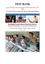 Test Bank for Exercise Physiology&colon; Theory and Application to Fitness and Performance&comma; 12th Edition by Scott Powers&comma; Edward Howley and John Quindry&comma; Chapter 1-24 &vert; All Chapters