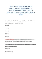 Wgu D440 Hesi Nutrition&NewLine;Objective Assessment V1&NewLine;Questions With Detailed&NewLine;Explanations &vert; 2026&ndash;2027 Update&NewLine;&lpar;Pdf&rpar;
