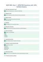 NUR 3066&colon; Quiz 1 &vert; UPDATED Questions with 100&percnt;&NewLine;Verified Answers