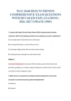 Wgu D440 Hesi Nutrition&NewLine;Comprehensive Exam Questions&NewLine;With Detailed Explanations &vert;&NewLine;2026&ndash;2027 Update &lpar;Pdf&rpar;