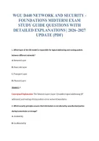 Wgu D440 Network And Security -&NewLine;Foundations Midterm Exam&NewLine;Study Guide Questions With&NewLine;Detailed Explanations &vert; 2026&ndash;2027&NewLine;Update &lpar;Pdf&rpar;