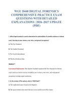 Wgu D440 Digital Forensics&NewLine;Comprehensive Practice Exam&NewLine;Questions With Detailed&NewLine;Explanations &vert; 2026&ndash;2027 Update&NewLine;&lpar;Pdf&rpar;