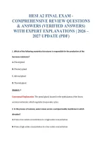 Hesi A2 Final Exam -&NewLine;Comprehensive Review Questions&NewLine;& Answers &lpar;Verified Answers&rpar;&NewLine;With Expert Explanations &vert; 2026 &ndash;&NewLine;2027 Update &lpar;Pdf&rpar;