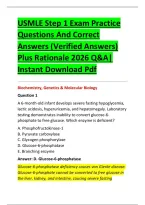 USMLE Step 1 Exam Practice &NewLine;Questions And Correct &NewLine;Answers &lpar;Verified Answers&rpar; &NewLine;Plus Rationale 2026 Q&A&vert; &NewLine;Instant Download Pdf 