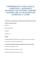 Comprehensive Nams Clinical&NewLine;Competency Assessment&NewLine;Questions And Answers &lpar; Verified&NewLine;Answers&rpar;&comma; 100&percnt; Guaranteed Pass&NewLine;&vert;&vert;Complete A&plus; Guide