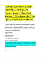 COMLEX-USA Level 3 Exam &NewLine;Practice Questions And &NewLine;Correct Answers &lpar;Verified &NewLine;Answers&rpar; Plus Rationale 2026 &NewLine;Q&A&vert; Instant Download Pdf