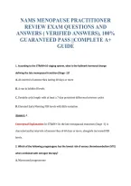Nams Menopause Practitioner&NewLine;Review Exam Questions And&NewLine;Answers &lpar; Verified Answers&rpar;&comma; 100&percnt;&NewLine;Guaranteed Pass &vert;&vert;Complete A&plus;&NewLine;Guide