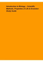 Introduction to Biology &ndash; Scientific Methods&comma; Properties of Life & Evolution Study Guide