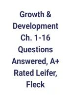 Growth & Development Chapters 1&ndash;16 by Leifer & Fleck 2026&sol;2027 &vert; Questions & Answers &vert; Comprehensive Study Guide & Exam Review