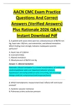 AACN CMC Exam Practice &NewLine;Questions And Correct &NewLine;Answers &lpar;Verified Answers&rpar; &NewLine;Plus Rationale 2026 Q&A&vert; &NewLine;Instant Download Pdf
