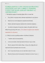 Florida Dental Laws and Rules &vert; Study Guide&comma; Practice Questions & Exam Review &vert; 2026&sol;2027