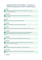 Probation Officer Exam &lpar;Indiana&rpar; - Vocabulary 1 &vert;&NewLine;UPDATED Questions with 100&percnt; Verified Answers